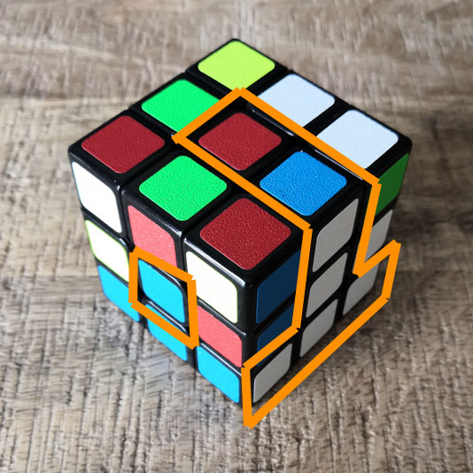 Rubik's cube 3x3 reperer le T