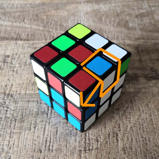 Rubik's cube 3x3 rotation arête vers la gauche