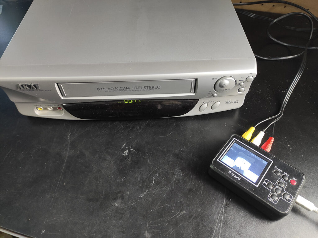 cassette VHS en cours de numérisation