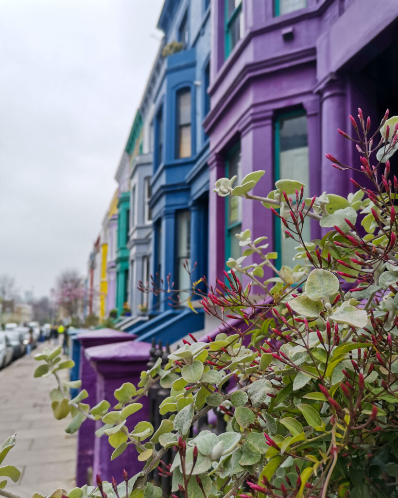 Les façades colorées à Notting Hill