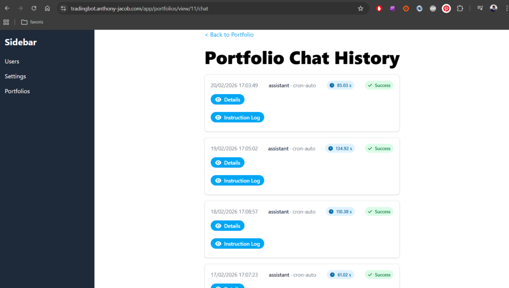 Portfolio Chat History